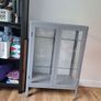 glass door cabinet grey Image 3