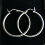 Vintage 925 Sterling Silver Hoop Earrings Large Classic Hoop Gift 5,67g Image 2