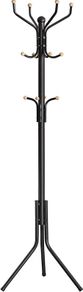 Metal Coat Rack, Clothes Stand, Hat Handbag Hanger, 182 cm Tall Hall Tree, Black RCR19B