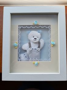 Nursery blue teddy picture frame BN