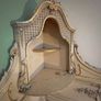 antique rococo carved wood corner seat Image 4