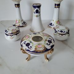 Antique japenese porcelain dressing table set