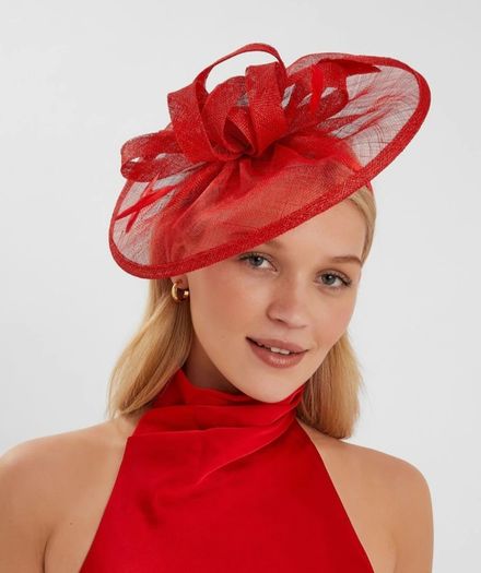 Red Occassion dress and hat