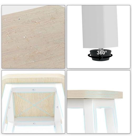 Bar Stools Square Base Set of 4,Tall Breakfast Bar Stools with Footrest for Kitchen