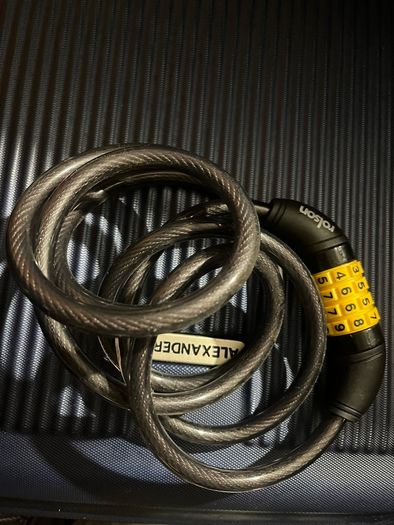 Bicycle Combination Lock 10mm braided sheathed cable 1800mm long