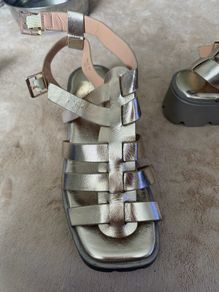 Gladiator style gold wide fit sandals