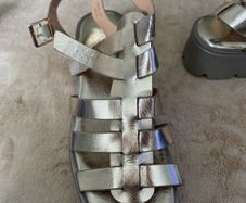 Gladiator style gold wide fit sandals