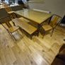 2m Dining Table Bench and Chairs Image 3