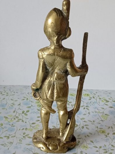 Pair of Vintage Brass Napoleonic Era Soldier Figurines.
