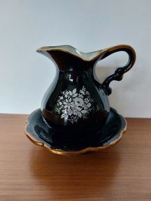 Antique Staffordshire Water Pitcher & Wash Basin Set