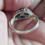 A 925 sterling silver ring with turquoise, opal, and topaz. Image 3