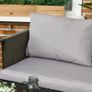 4 Piece Metal Garden Furniture Set - Includes Tempered Glass Coffee Table, Texteline Pocket, Outdoor Patio Set with Loveseat, Single Armchairs and Padded Cushions, Light Grey Image 9