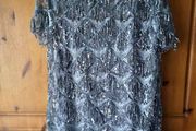Zara silver lace and sequence dress
