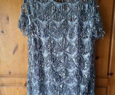 Zara silver lace and sequence dress