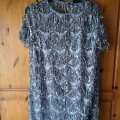 Zara silver lace and sequence dress