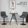 Retro Bar Stools Set of 2, Adjustable Kitchen Stool, Upholstered Bar Chairs with Back, Swivel Seat, Dark Grey Image 3
