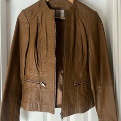 Tan leather jacket
