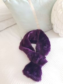 Deep Purple Fur Scarf