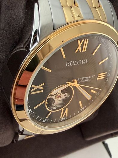 Bulova open heart mens watch