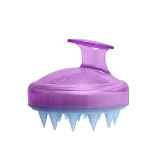 Silicone Scalp Brush Shower Shampoo Massage Comb Hair Washing Massager - PURPLE