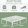 White Small Double Bed Frame 4ft with Rounded Corner Legs, Heavy Duty Metal Bed Frame Small Double, Small Double Beds 36 cm High, Noise Free, Easy Assembly Image 2