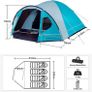 3-4 Man Tent with Porch, Camping Tent for 3 to 4 Persons with Sewn-in Groundsheet, 4000mm Waterproof Family Tent with Bedroom, Lightweight Dome Tent for Outdoor Garden Backpacking Hiking (FREE POSTAGE) Image 6