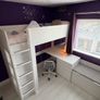 Loft bed frame with desk, chair and storage Image 2