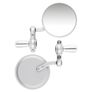 Round 22mm Motorcycle Bar End Mirrors - Silver Image 2