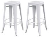 Bar Stools 2 pcs White Steel