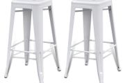 Bar Stools 2 pcs White Steel