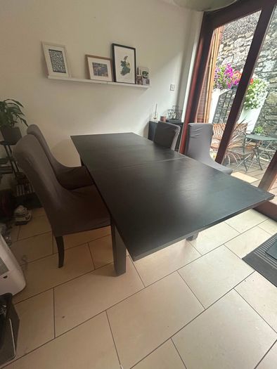 Dining table and chairs x 4