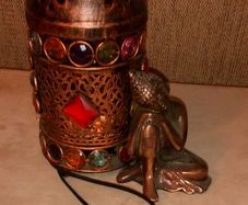 Unisex handmade bog wood copper wired pendants