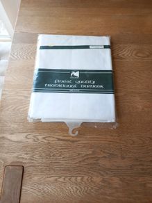 Hillside Traditional Damask Vintage 100% Cotton Tablecloth 54 " x 54" Unused