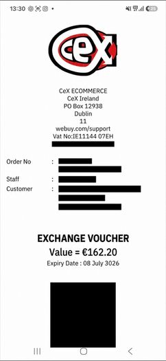 valid cex voucher value
