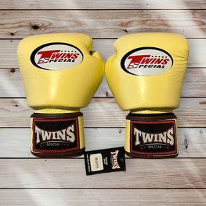 Twins Special 12oz Genuine Leather Boxing Gloves Pastel Yellow BNWT