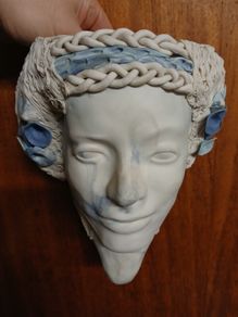 Margaret MacDonald bisque head wall vase