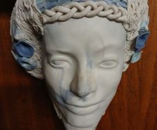 Margaret MacDonald bisque head wall vase