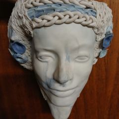 Margaret MacDonald bisque head wall vase