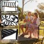 Metal Garden Bench with Floral Backrest and Armrests - Black Image 4