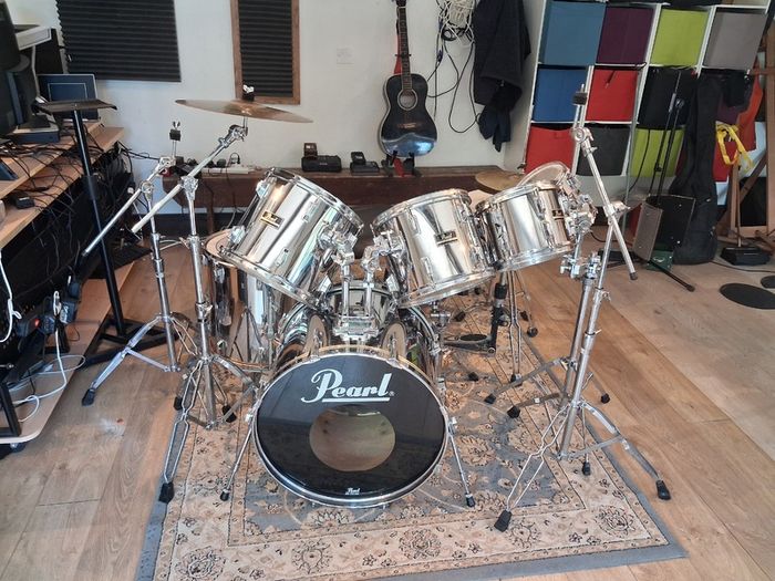 Used Pearl Export Series Drum Kit Steel Shell Finish