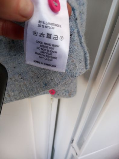 Heyton Light Blue Fleck Cardigan Multicoloured Buttons S10