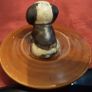 brown lidded bowl with dog on lid Image 5