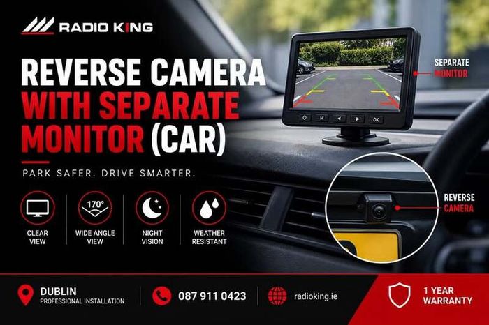 Reverse Camera with Separate Monitor (Car) | Professional Installation Dublin