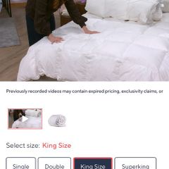 Duck Down kingsize duvet BNWT