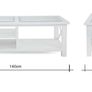 White Coffee Table with Glass Top Image 3