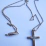 Antique Gold Plated  Cross Pendant Chain Necklace (antique chain clasp) length 17" - 4,7g Image 10