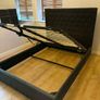 King Size Dark Grey Fabric Ottoman Gas lift Storage bed Image 2