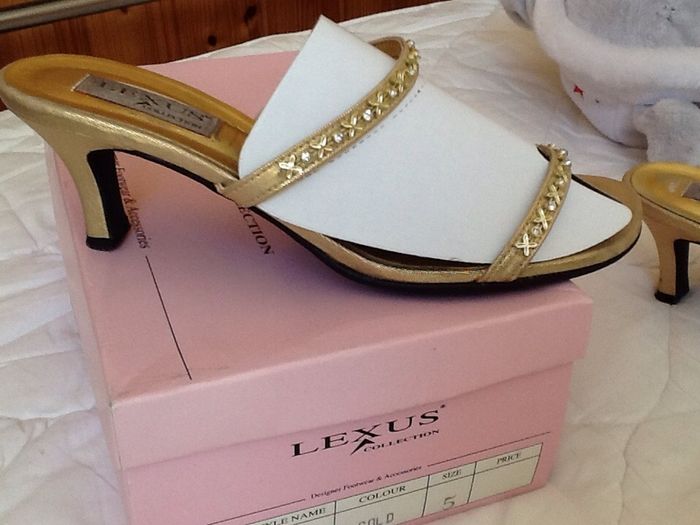 Gold kitten heel sandal