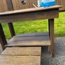 Hand made solid timber mud kitchen with stool with accessories Image 8