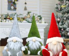 Christmas Gnome Plush Gonk Decorations - Handmade Swedish Tomte Scandinavian Santa Elf Ornaments (FREE POSTAGE)
